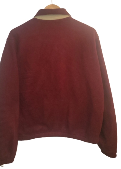 Vintage Polo RL Harrington Fleece Jacket Polartec Technology Burgundy Red - Picture 6 of 10